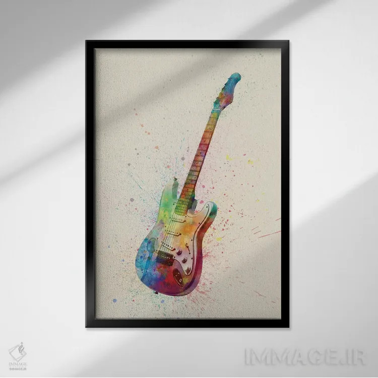 تابلو دکوراتیو گیتار الکتریک I اثر مایکل تامپست - نمای قابدار مشکی