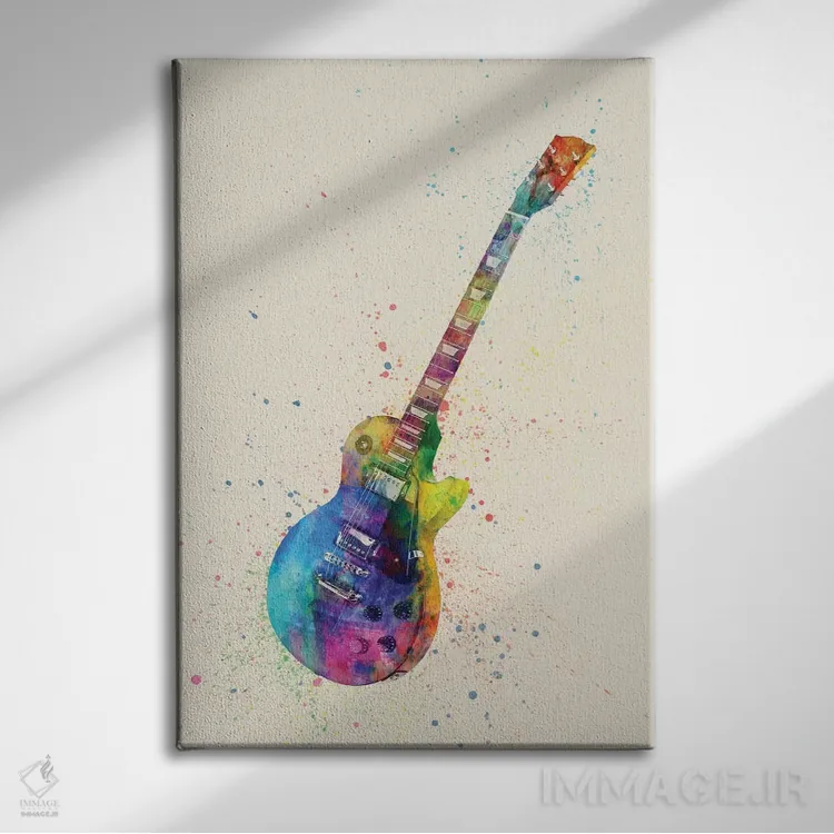 تابلو دکوراتیو گیتار الکتریک II اثر مایکل تامپست - نمای روبهرو روی دیوار