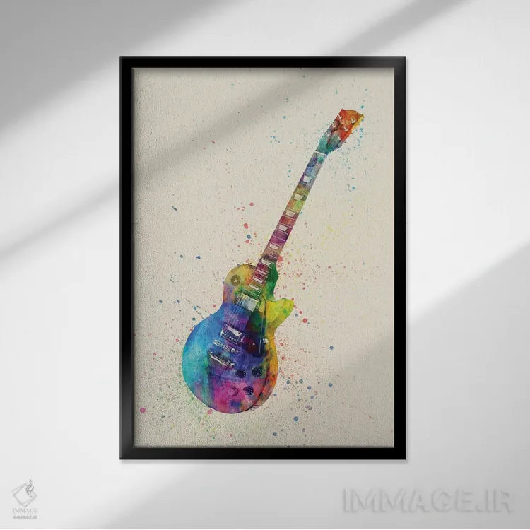 تابلو دکوراتیو گیتار الکتریک II اثر مایکل تامپست - نمای قابدار مشکی