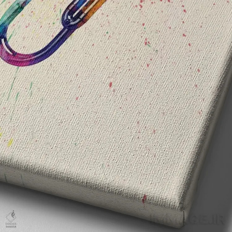 تابلو دکوراتیو ترومپت اثر مایکل تامپست - نمای نزدیک بافت بوم