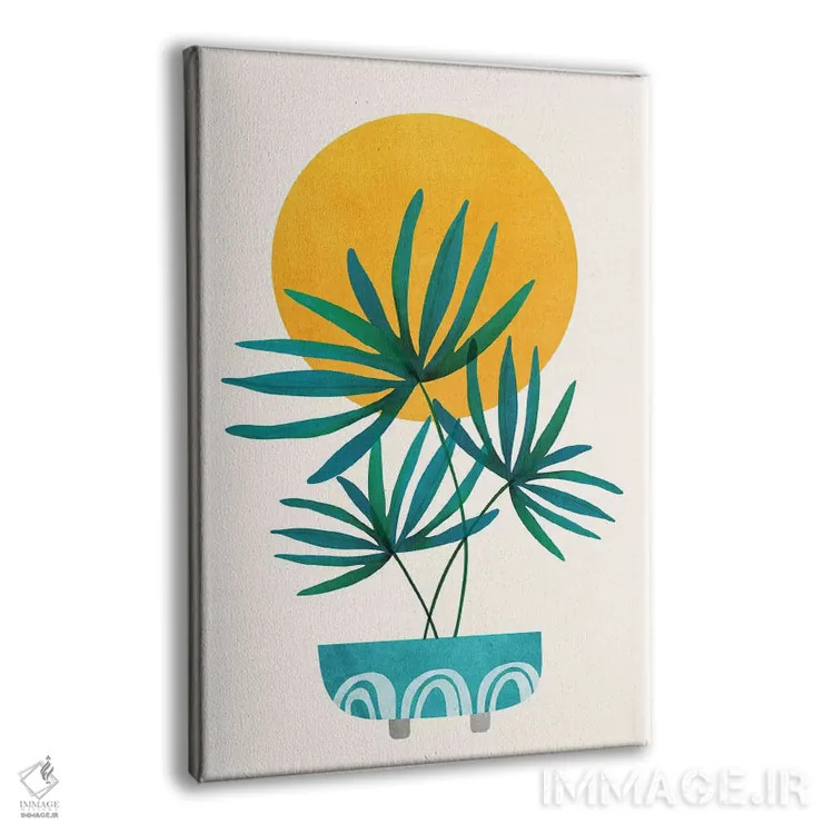 تابلو مدرن نخل کوچک اثر مدرن تروپیکال - نمای پرسپکتیو محصول