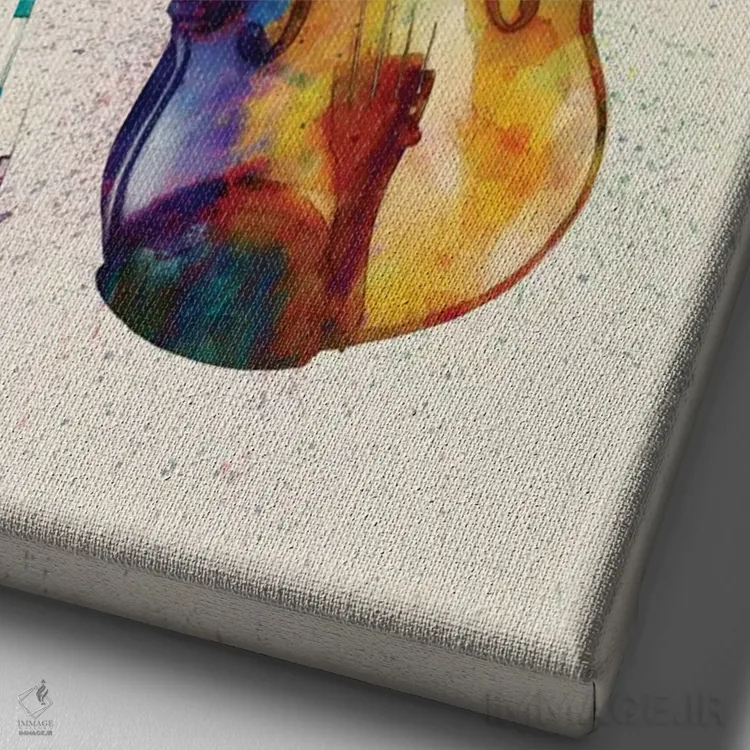 تابلو دکوراتیو ویولن اثر مایکل تامپست - نمای نزدیک بافت بوم