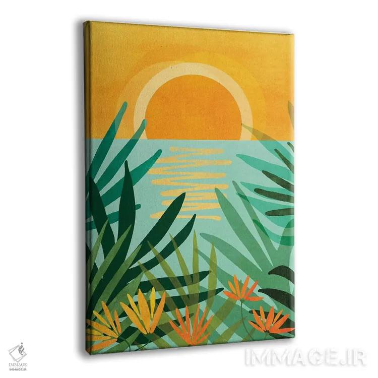 تابلو مدرن نواحی گرمسیری آرام اثر مدرن تروپیکال - نمای پرسپکتیو محصول