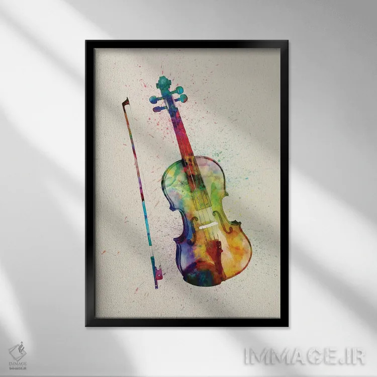 تابلو دکوراتیو ویولن اثر مایکل تامپست - نمای قابدار مشکی
