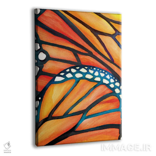 تابلو دکوراتیو پروانه انتزاعی اثر مدرن تروپیکال - نمای پرسپکتیو محصول