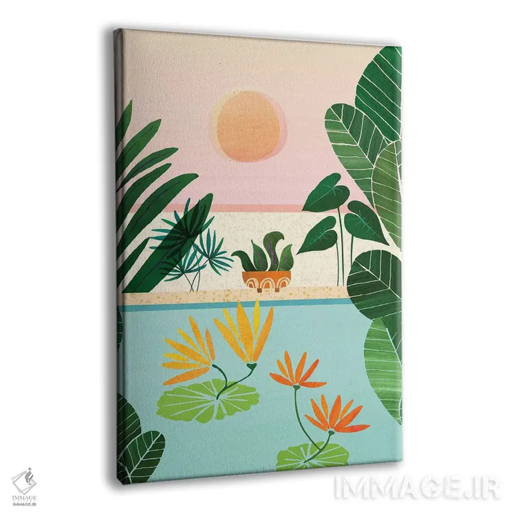 تابلو مدرن طلوع شانگری-لا اثر مدرن تروپیکال - نمای پرسپکتیو محصول