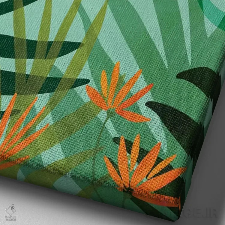 تابلو مدرن نواحی گرمسیری آرام اثر مدرن تروپیکال - نمای نزدیک بافت بوم