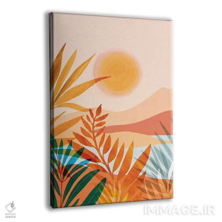 تابلو مدرن باغ طلایی یونانی اثر مدرن تروپیکال - نمای پرسپکتیو محصول