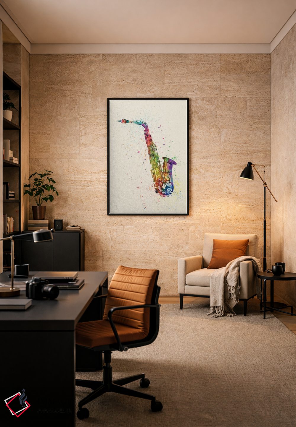 تابلو دکوراتیو ساکسوفون اثر مایکل تامپست - D6B