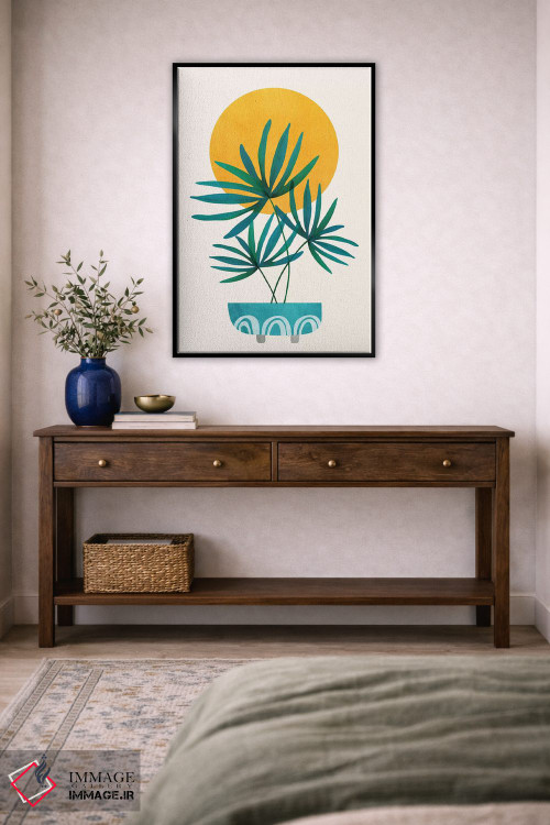تابلو مدرن نخل کوچک اثر مدرن تروپیکال - D3B