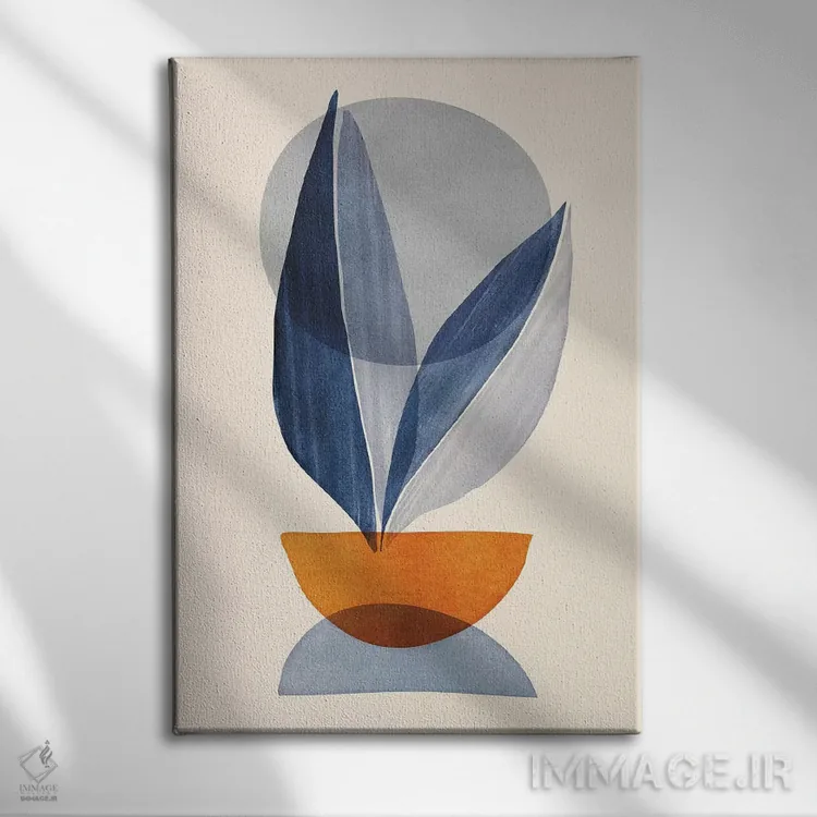 تابلو مینیمال چیدمان طبیعت در زمستان اثر مدرن تروپیکال - نمای روبهرو روی دیوار