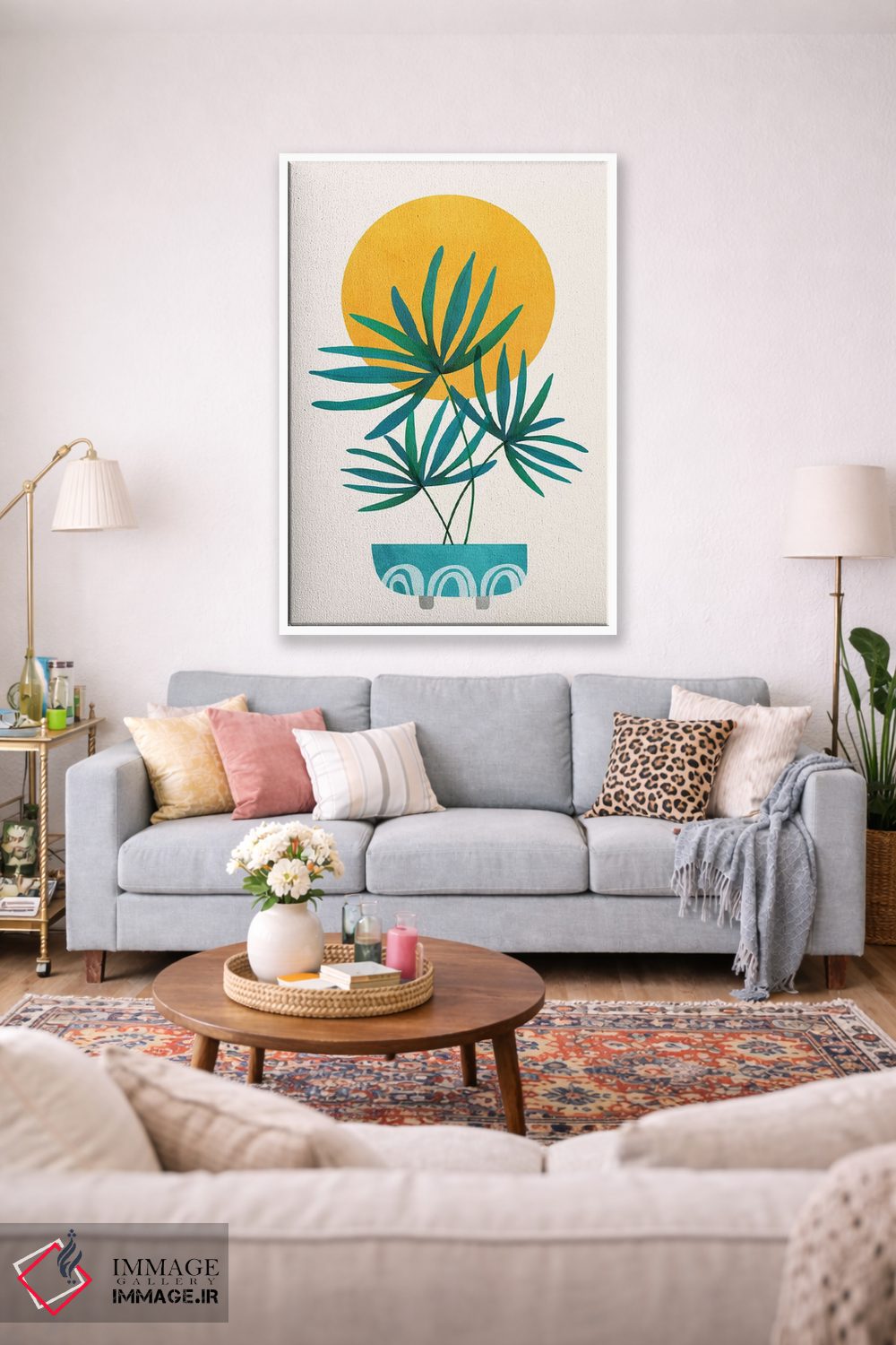 تابلو مدرن نخل کوچک اثر مدرن تروپیکال - D1W