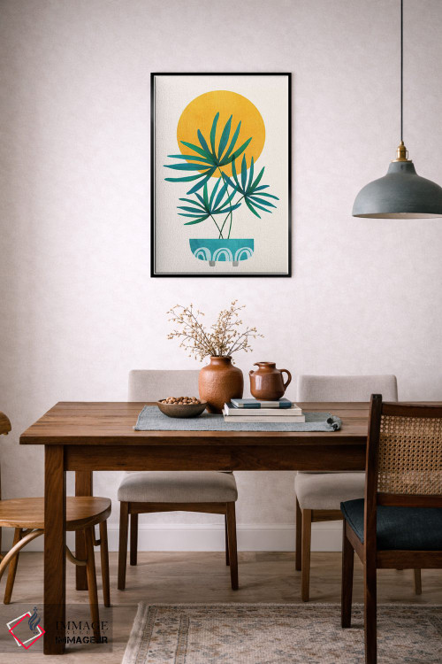 تابلو مدرن نخل کوچک اثر مدرن تروپیکال - D5B