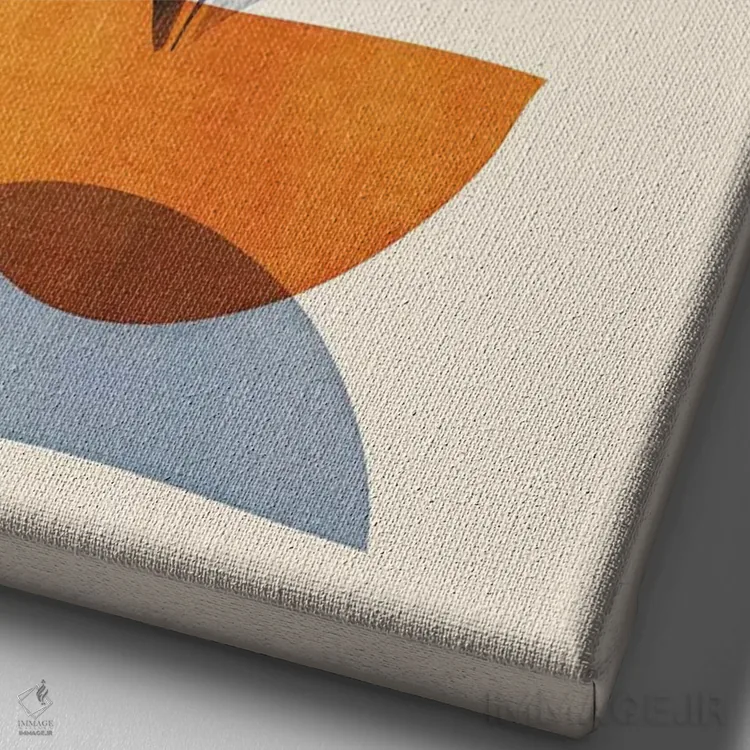 تابلو مینیمال چیدمان طبیعت در زمستان اثر مدرن تروپیکال - نمای نزدیک بافت بوم