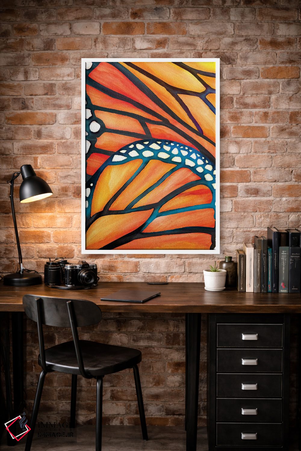 تابلو دکوراتیو پروانه انتزاعی اثر مدرن تروپیکال - D1W