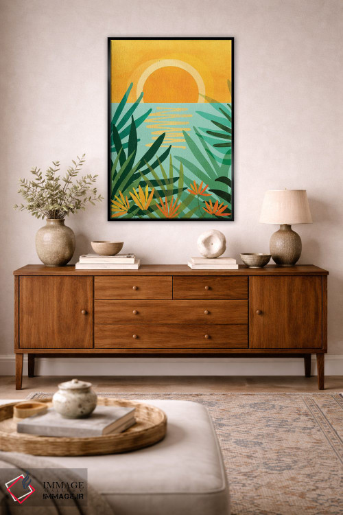 تابلو مدرن نواحی گرمسیری آرام اثر مدرن تروپیکال - D2B