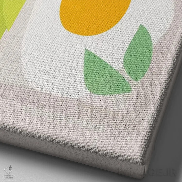 تابلو مینیمال آووکادو و تخم مرغ اثر مدرن تروپیکال - نمای نزدیک بافت بوم