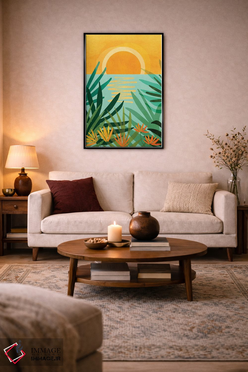تابلو مدرن نواحی گرمسیری آرام اثر مدرن تروپیکال - D4B