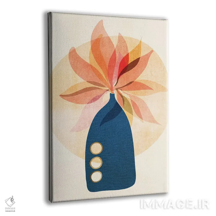 تابلو مینیمال دسته گل فصلی اثر مدرن تروپیکال - نمای پرسپکتیو محصول