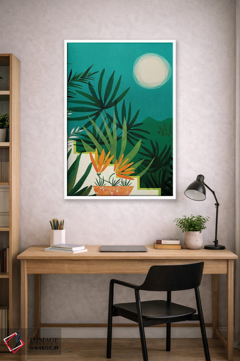 تابلو مدرن مهتاب گرمسیری اثر مدرن تروپیکال - D1W