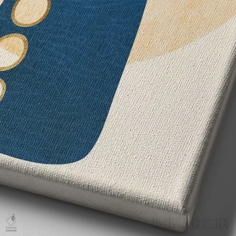 تابلو مینیمال دسته گل فصلی اثر مدرن تروپیکال - نمای نزدیک بافت بوم