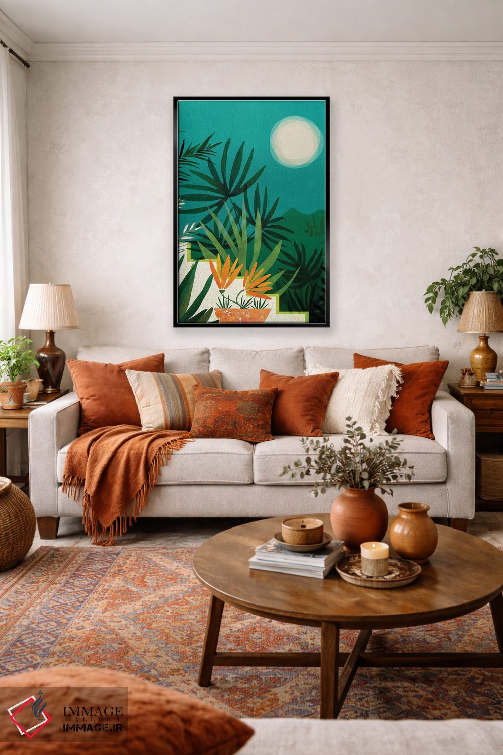 تابلو مدرن مهتاب گرمسیری اثر مدرن تروپیکال - D4B