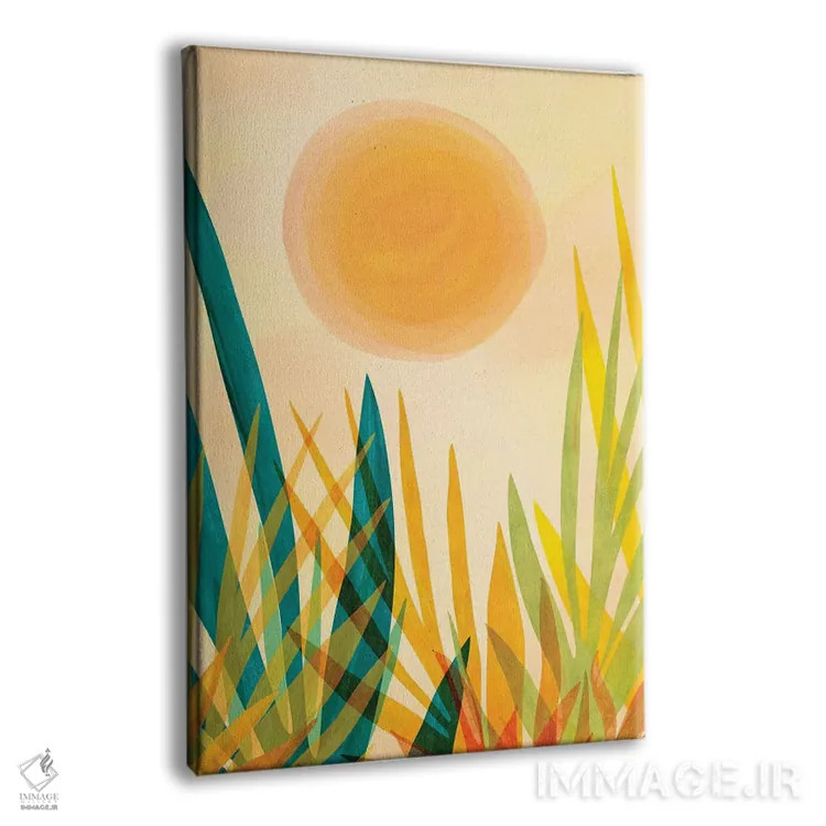 تابلو مدرن باغ طلایی اثر مدرن تروپیکال - نمای پرسپکتیو محصول