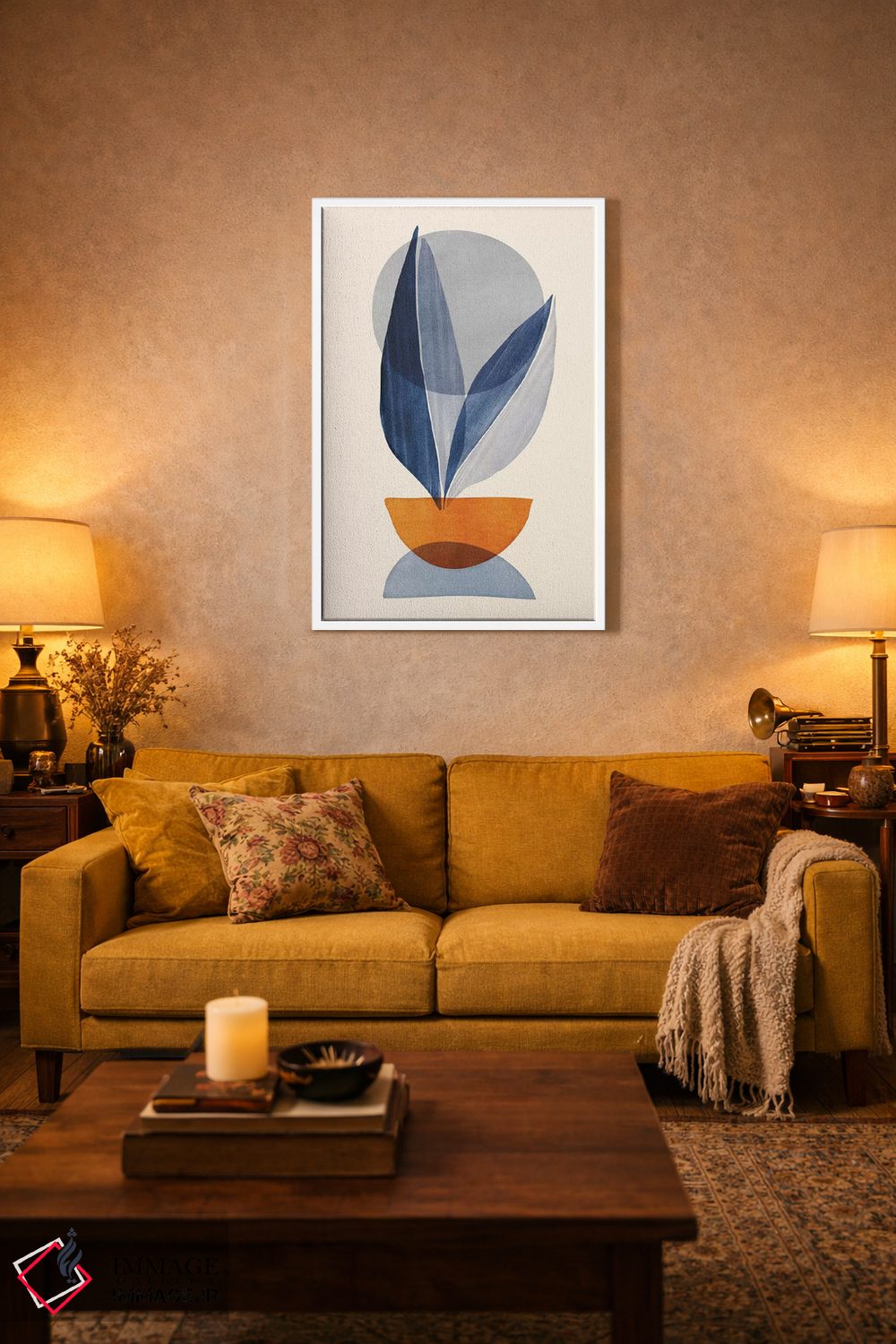 تابلو مینیمال چیدمان طبیعت در زمستان اثر مدرن تروپیکال - D2W