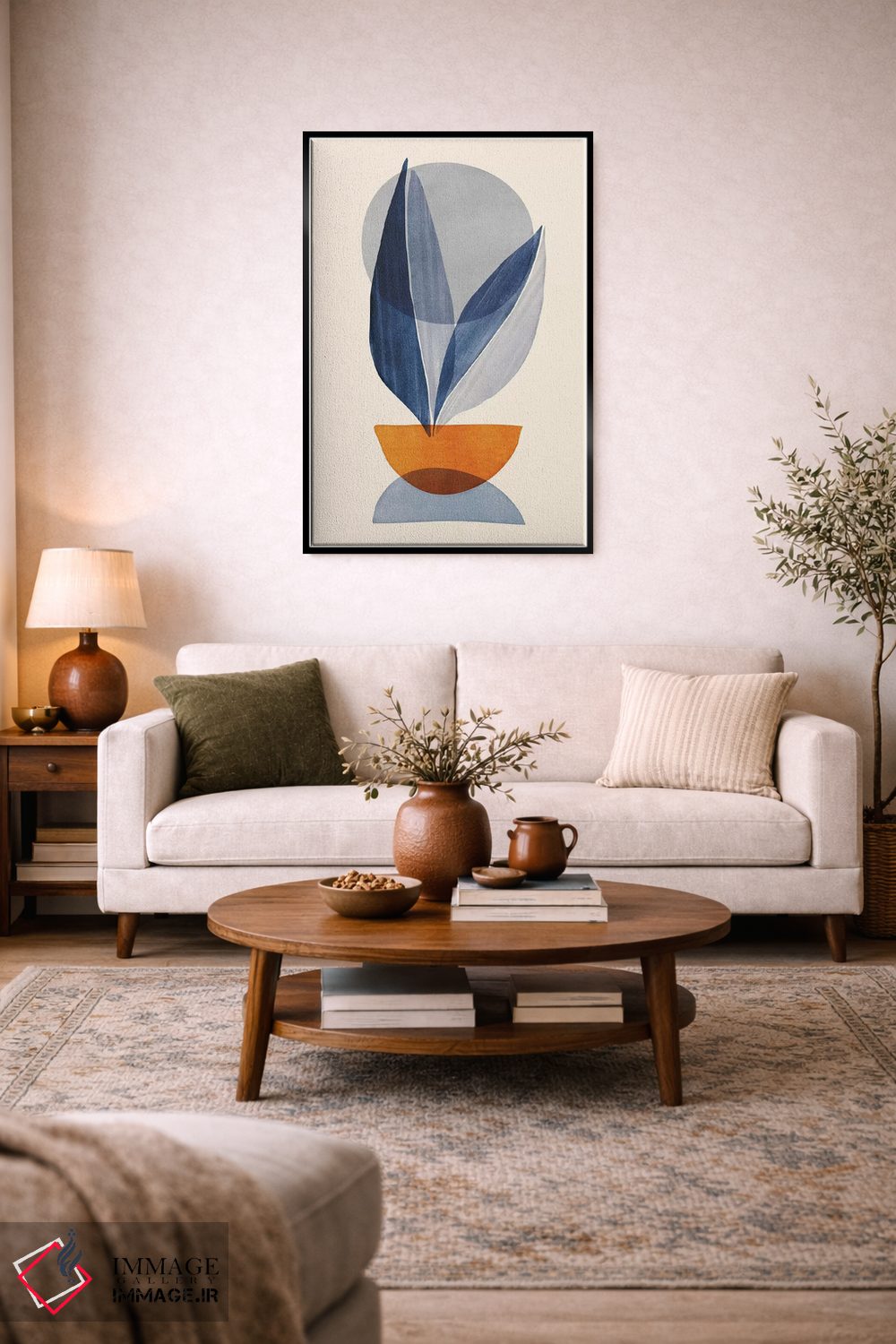 تابلو مینیمال چیدمان طبیعت در زمستان اثر مدرن تروپیکال - D4B