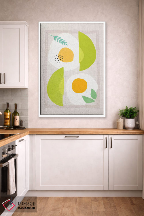 تابلو مینیمال آووکادو و تخم مرغ اثر مدرن تروپیکال - D2W