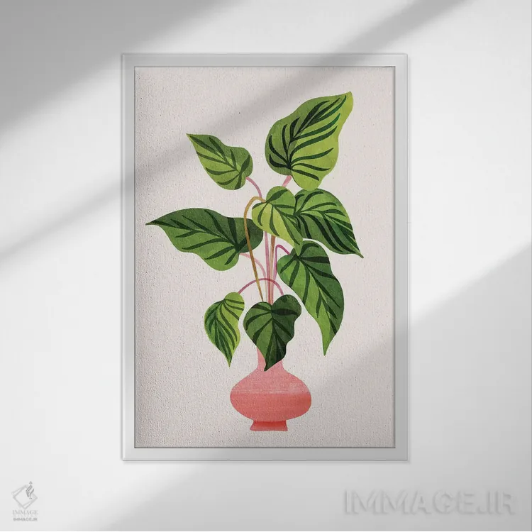 تابلو دکوراتیو شکوفا شدن اثر مدرن تروپیکال - نمای قابدار سفید