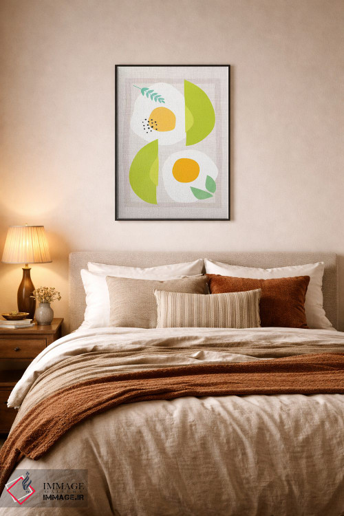 تابلو مینیمال آووکادو و تخم مرغ اثر مدرن تروپیکال - D6B