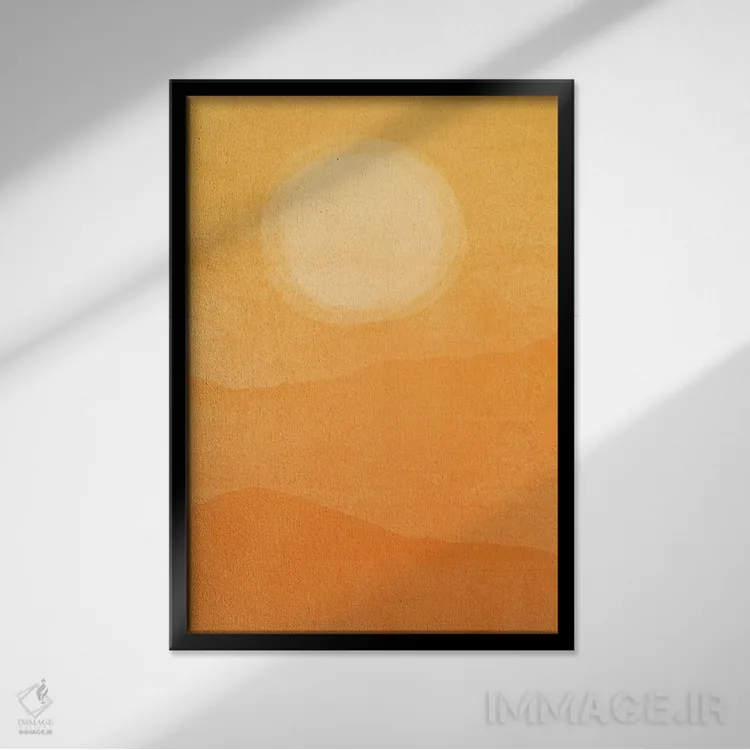 تابلو انتزاعی اثر انتزاعی عصر روستایی - نمای قابدار مشکی