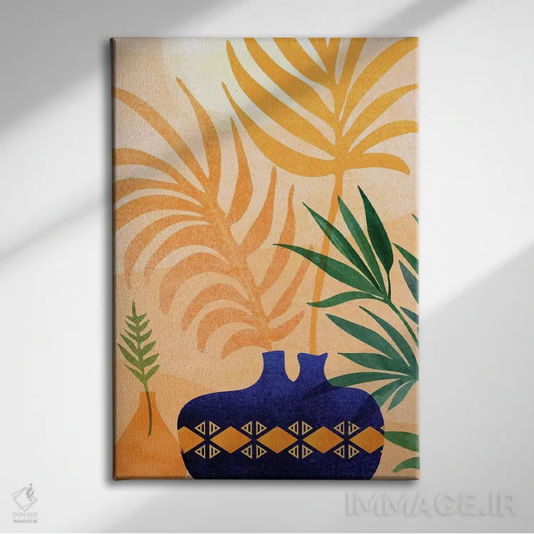 تابلو دکوراتیو باغ کویری بعدازظهر اثر مدرن تروپیکال - نمای روبهرو روی دیوار
