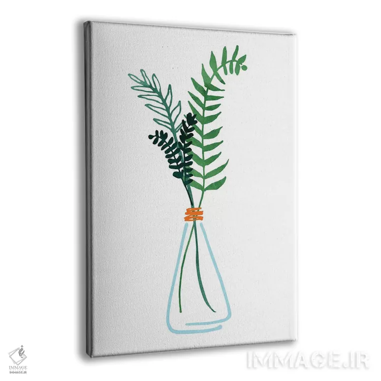 تابلو دکوراتیو شاخه های گیاهان دارویی اثر مدرن تروپیکال - نمای پرسپکتیو محصول