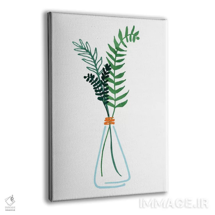 تابلو دکوراتیو شاخه های گیاهان دارویی اثر مدرن تروپیکال - نمای پرسپکتیو محصول