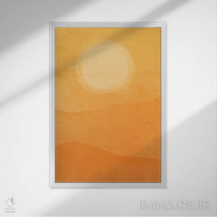 تابلو انتزاعی اثر انتزاعی عصر روستایی - نمای قابدار سفید