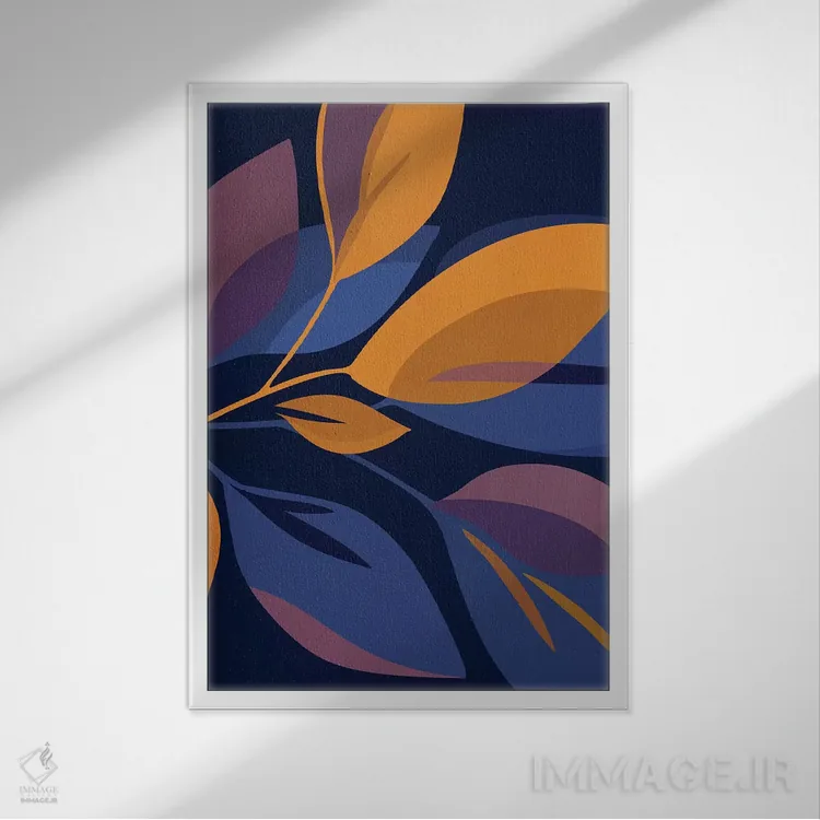 تابلو دکوراتیو گل تیره عقرب اثر مدرن تروپیکال - نمای قابدار سفید