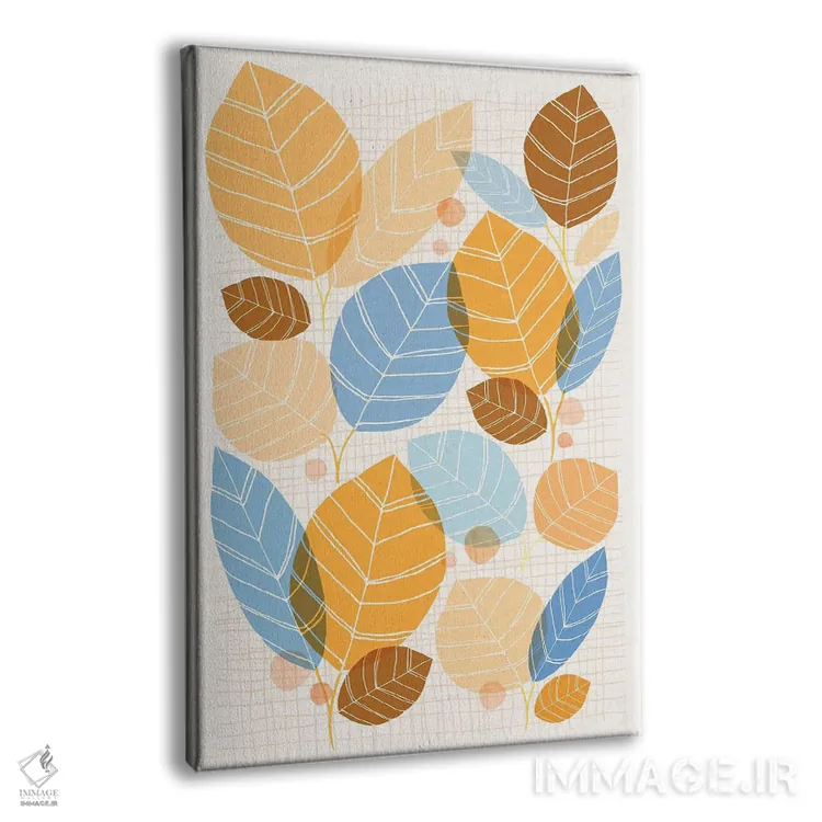 تابلو انتزاعی صنوبر طلایی اثر مدرن تروپیکال - نمای پرسپکتیو محصول
