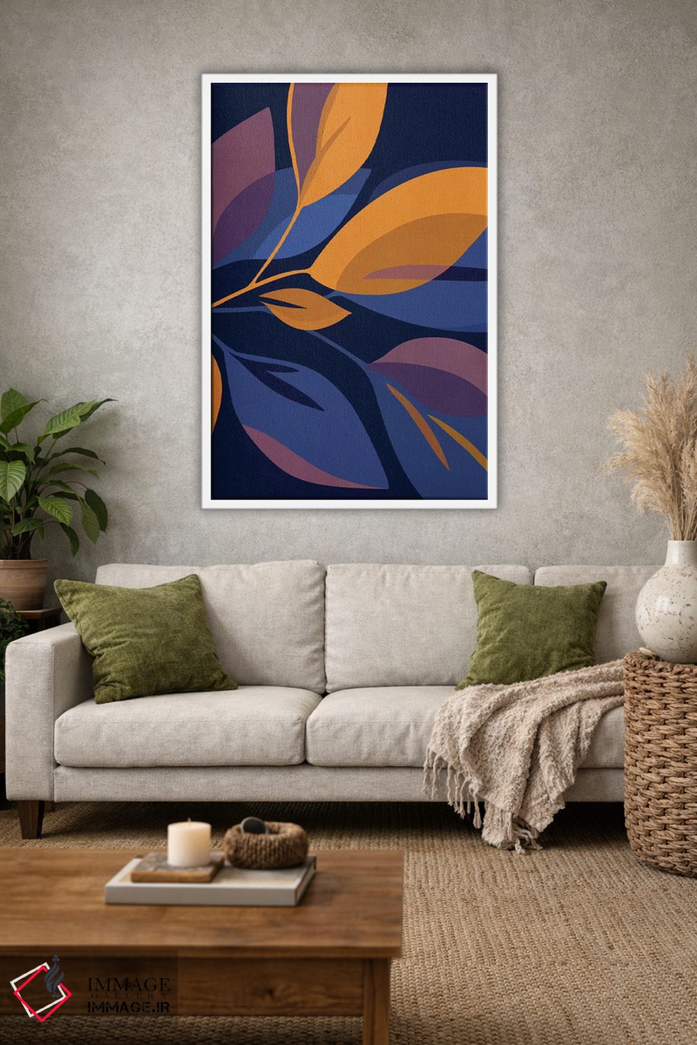 تابلو دکوراتیو گل تیره عقرب اثر مدرن تروپیکال - D1W