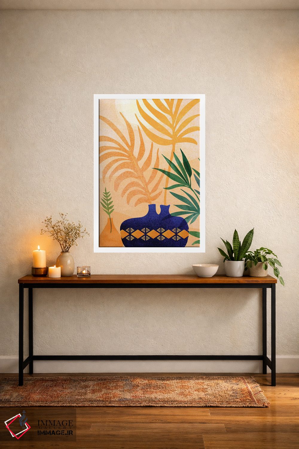 تابلو دکوراتیو باغ کویری بعدازظهر اثر مدرن تروپیکال - D2W