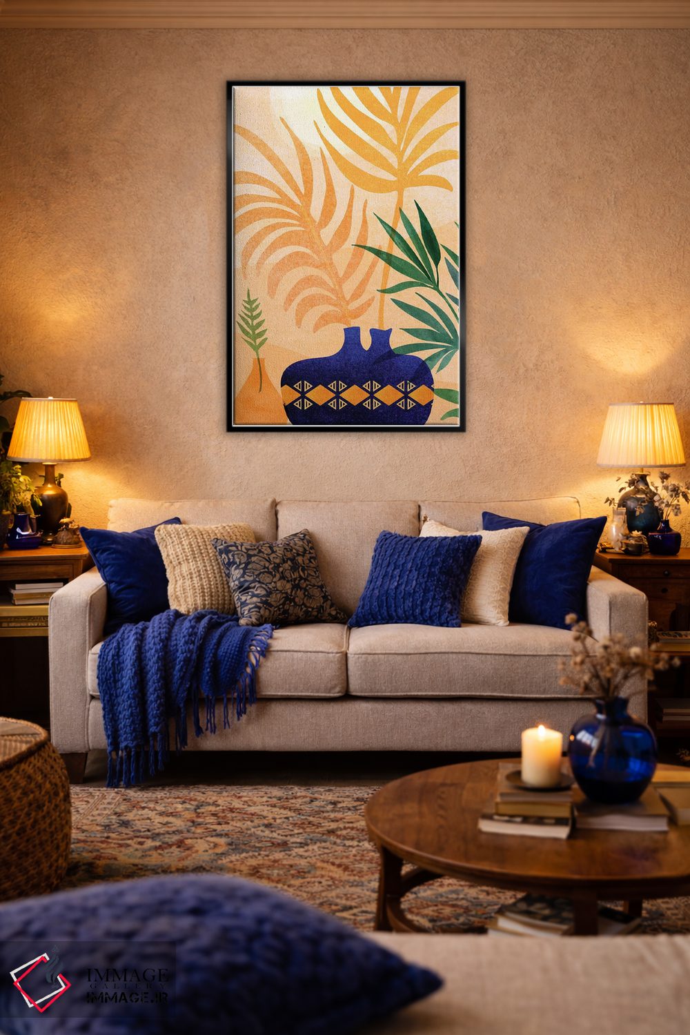 تابلو دکوراتیو باغ کویری بعدازظهر اثر مدرن تروپیکال - D4B