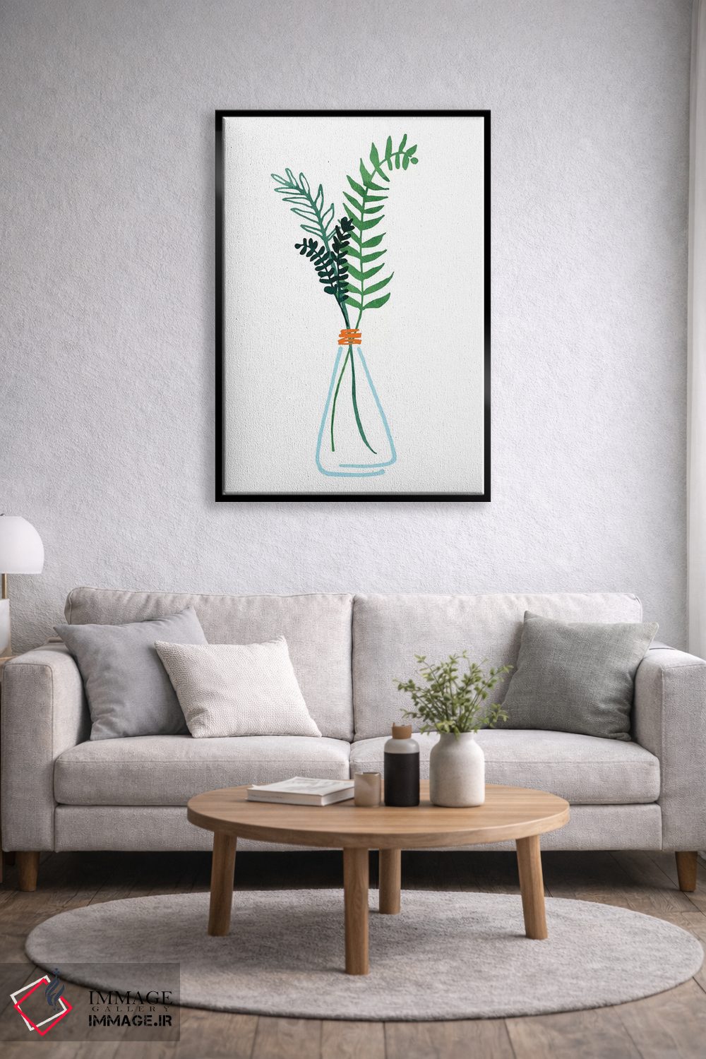 تابلو دکوراتیو شاخه های گیاهان دارویی اثر مدرن تروپیکال - D5B