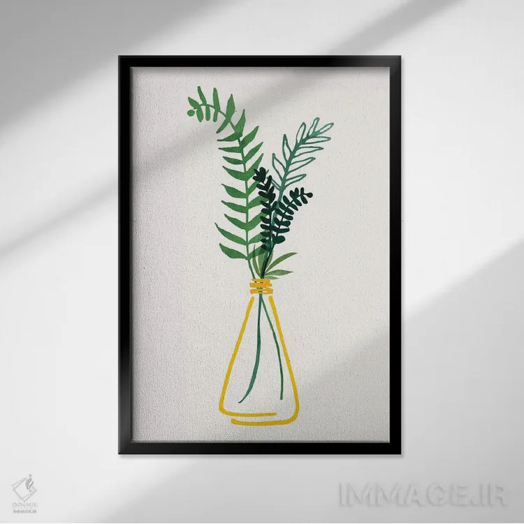 تابلو دکوراتیو گیاهان دارویی ایتالیایی II اثر مدرن تروپیکال - نمای قابدار مشکی