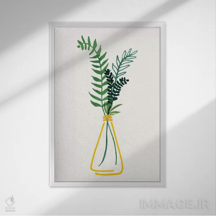 تابلو دکوراتیو گیاهان دارویی ایتالیایی II اثر مدرن تروپیکال - نمای قابدار سفید