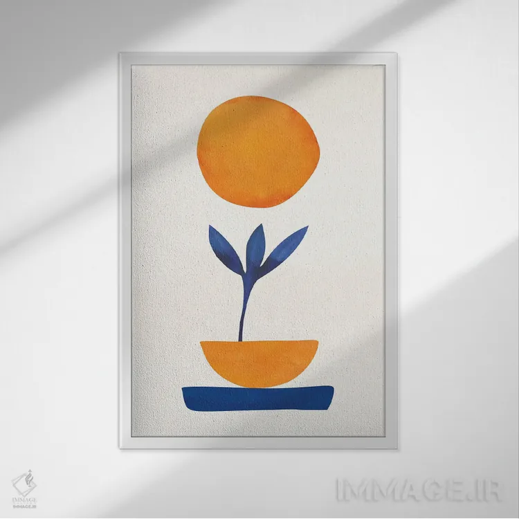 تابلو مینیمال کوچولوی ما اثر مدرن تروپیکال - نمای قابدار سفید