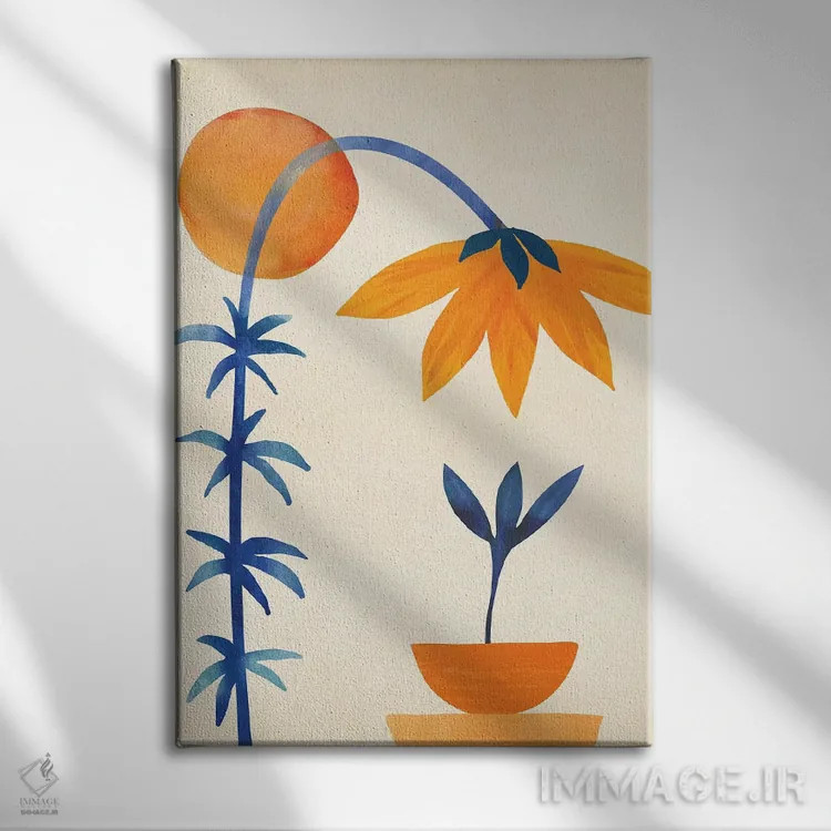 تابلو مینیمال به محله خوش آمدید اثر مدرن تروپیکال - نمای روبهرو روی دیوار