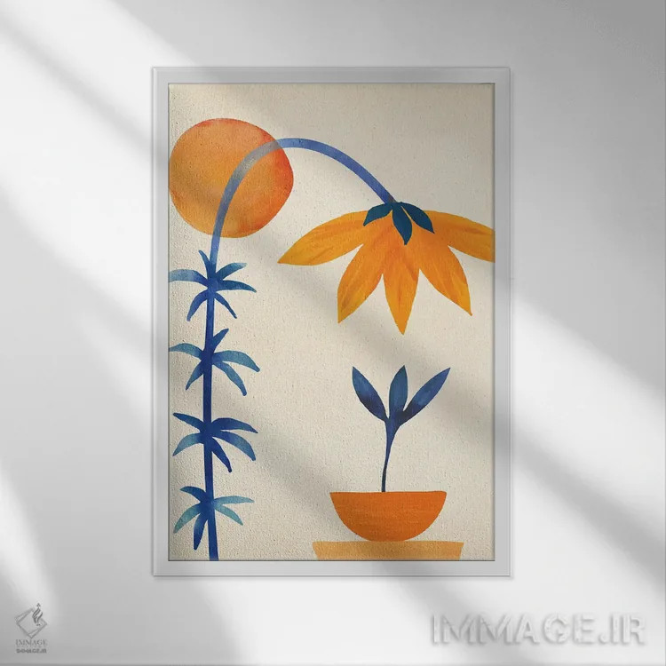 تابلو مینیمال به محله خوش آمدید اثر مدرن تروپیکال - نمای قابدار سفید