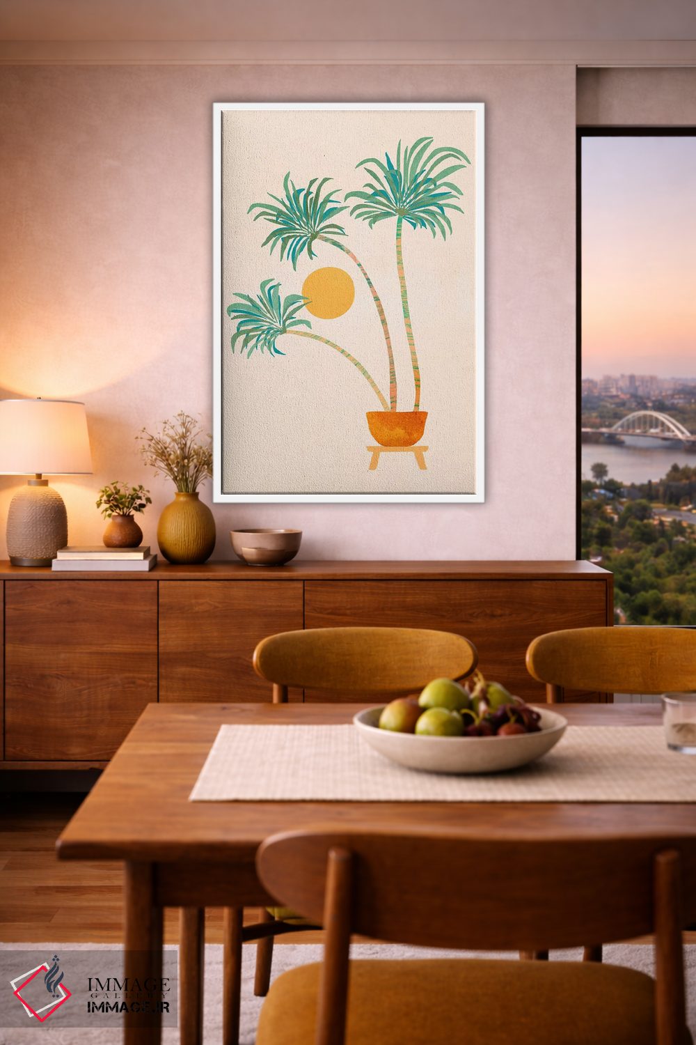تابلو دکوراتیو نخل های جنوب کالیفرنیا اثر مدرن تروپیکال - D6W