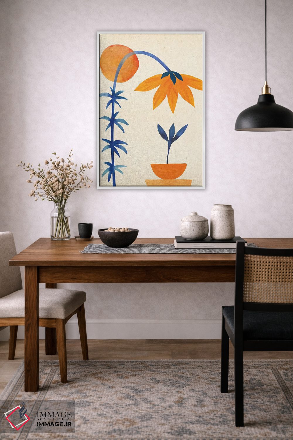 تابلو مینیمال به محله خوش آمدید اثر مدرن تروپیکال - D3W